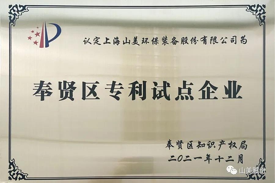 榮譽接踵而至，上海山美股份再獲表彰：獲評為上海市奉賢區(qū)試點企業(yè)